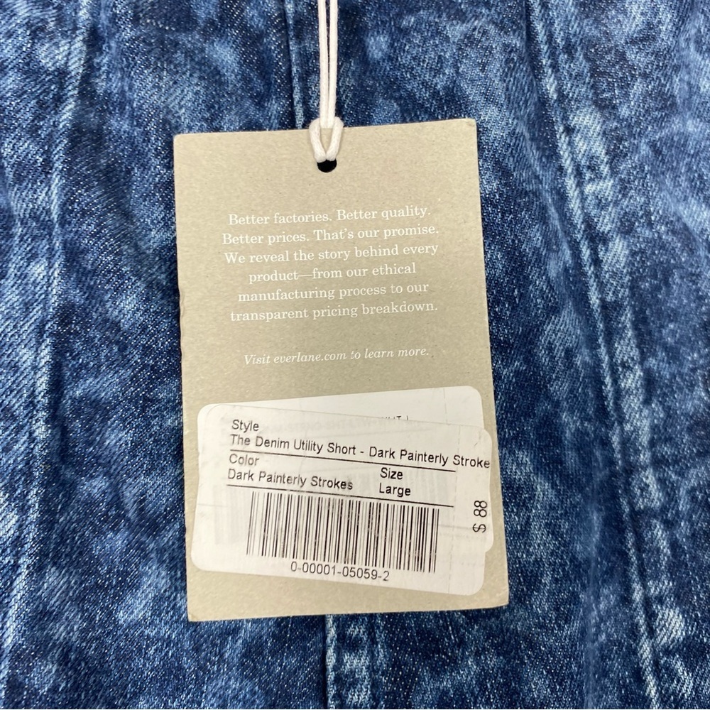 Everlane Blue Acid Wash Jean Shorts large brand new denim - Picture 3 of 6